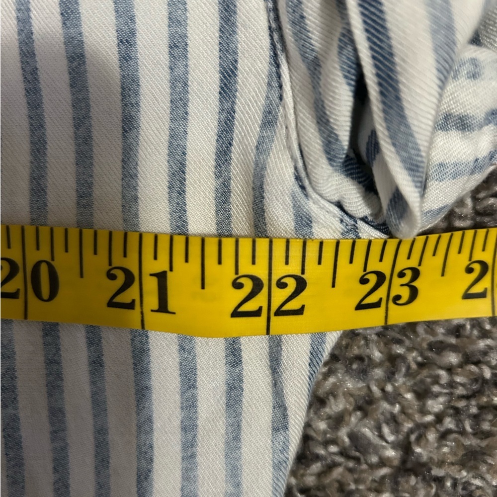 5/$25 Thread & Supply 100% rayon button up faded striped dress size large - Picture 10 of 12